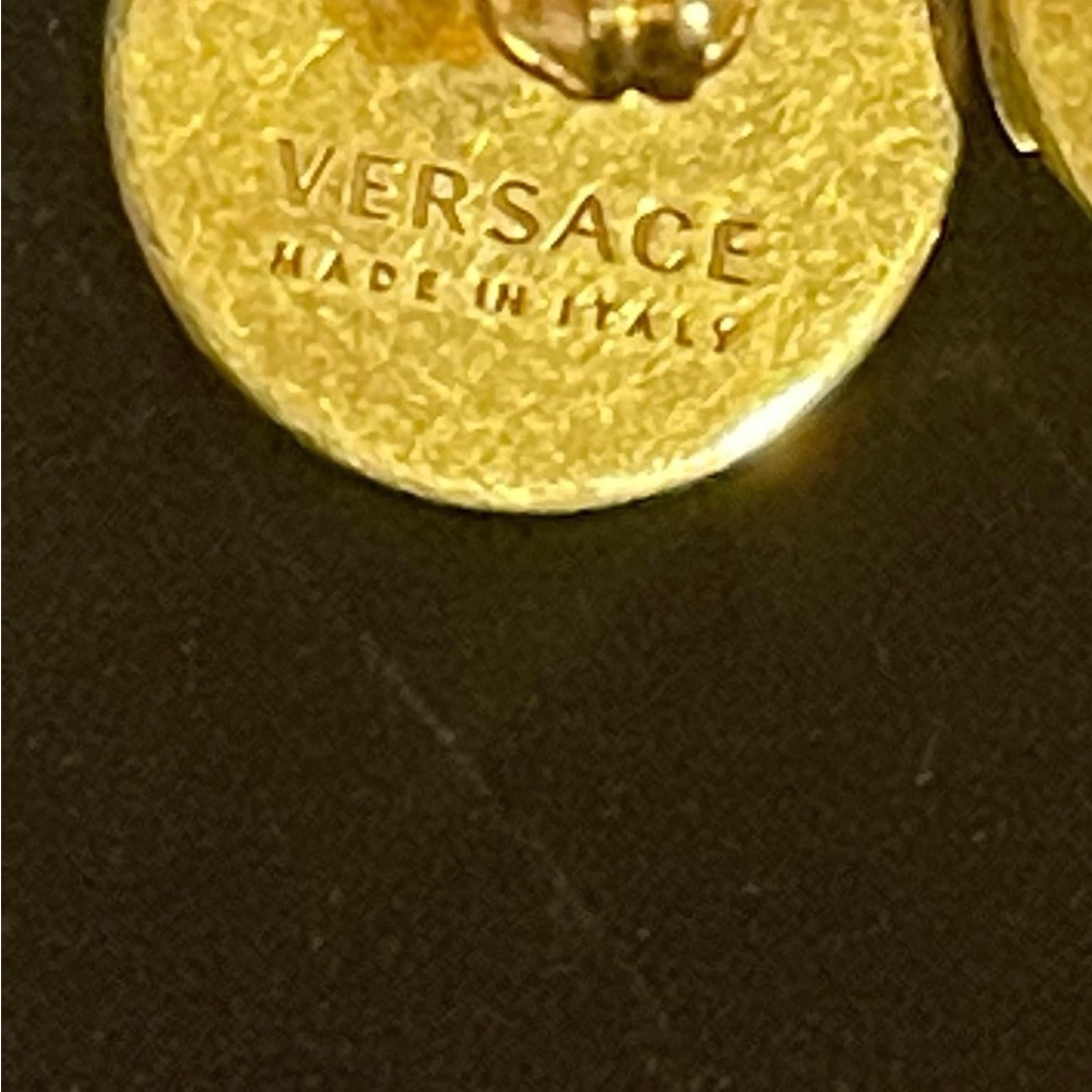 Versace gold tone and enamel round medallion “Medusa” necklace and earri… - Picture 6 of 16